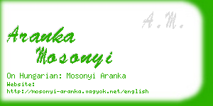 aranka mosonyi business card